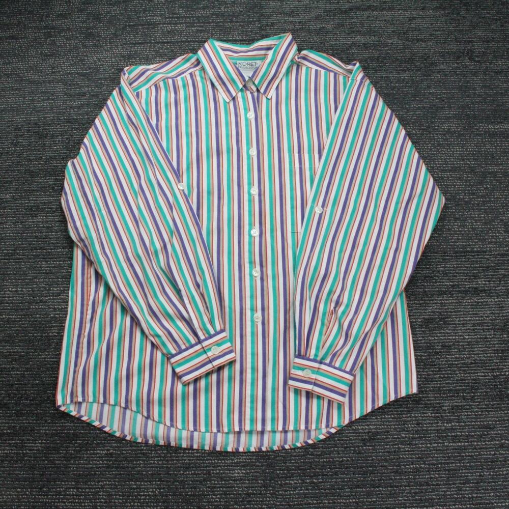 VTG Koret Francisca Colorful Striped Dress Shirt Large